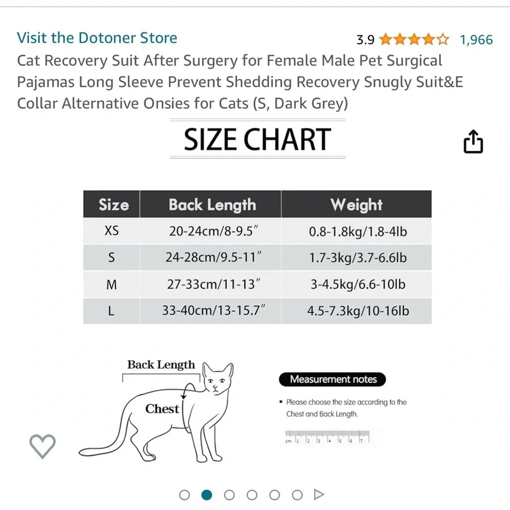 🐱 Cat Recovery Suit After Surgery for Female Male Pet Surgical